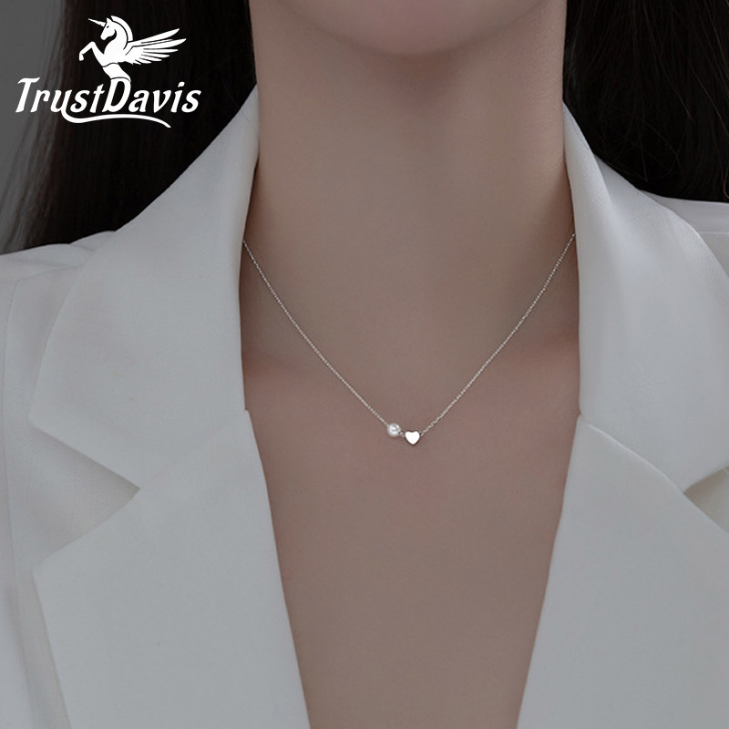 Pearl Trim Chain - TrustDavis Gerçek 925 Ayar Gümüş Romantik