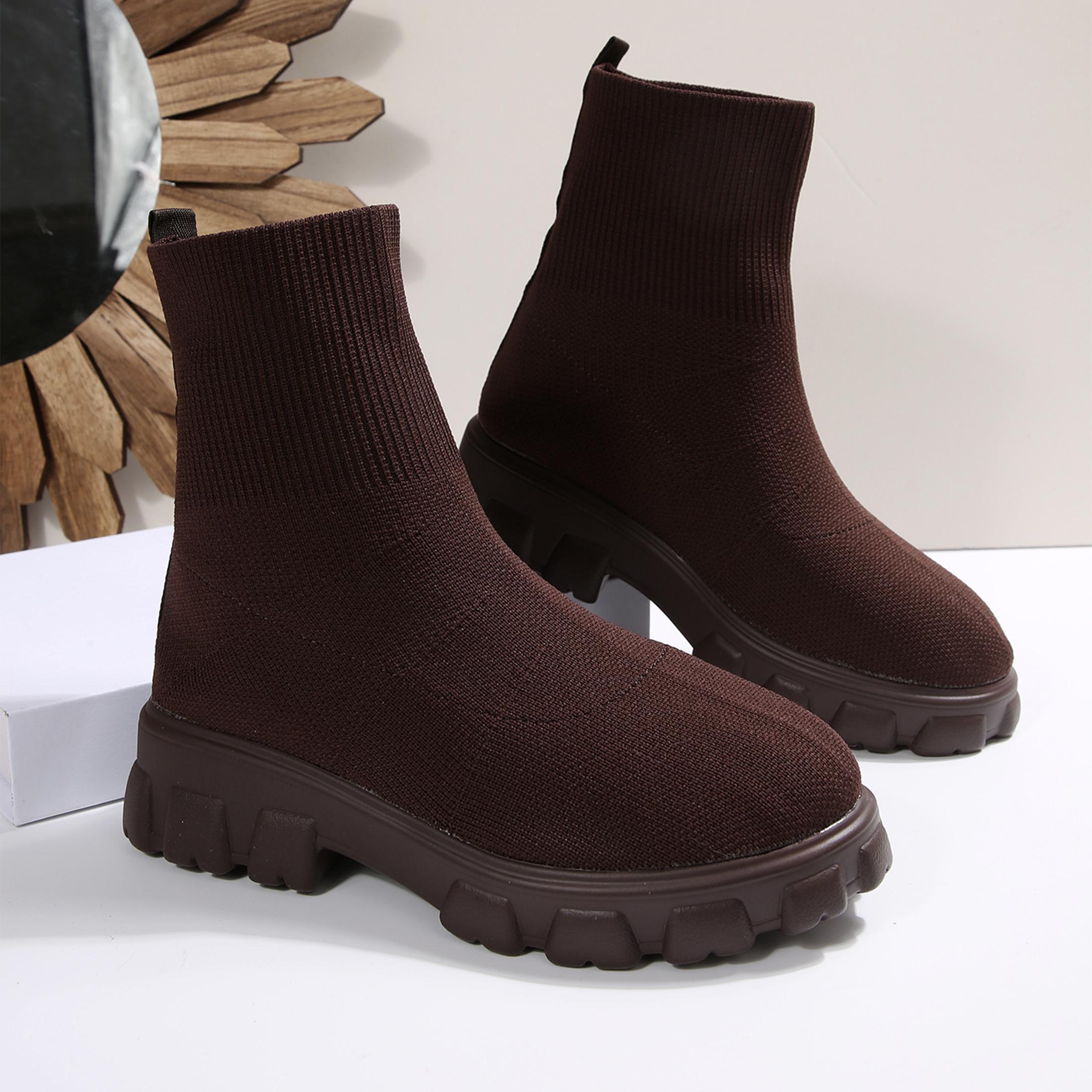 Embellish Knit - Kadınlar için Konforlu Yuvarlak Burunlu, Giymesi