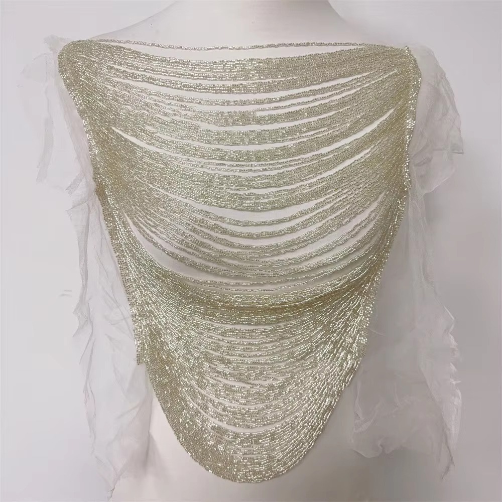 Beaded Trim Fringe - Zarif Çok Katmanlı Püskül Aplike Boncuklu