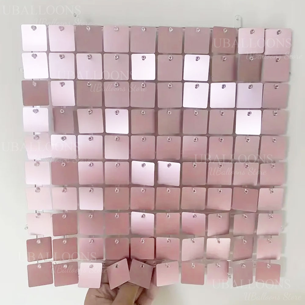 6-24 adet Mat Gül Pembesi Işıl - Sequin Fabric Panel incelemesi ve fiyatı