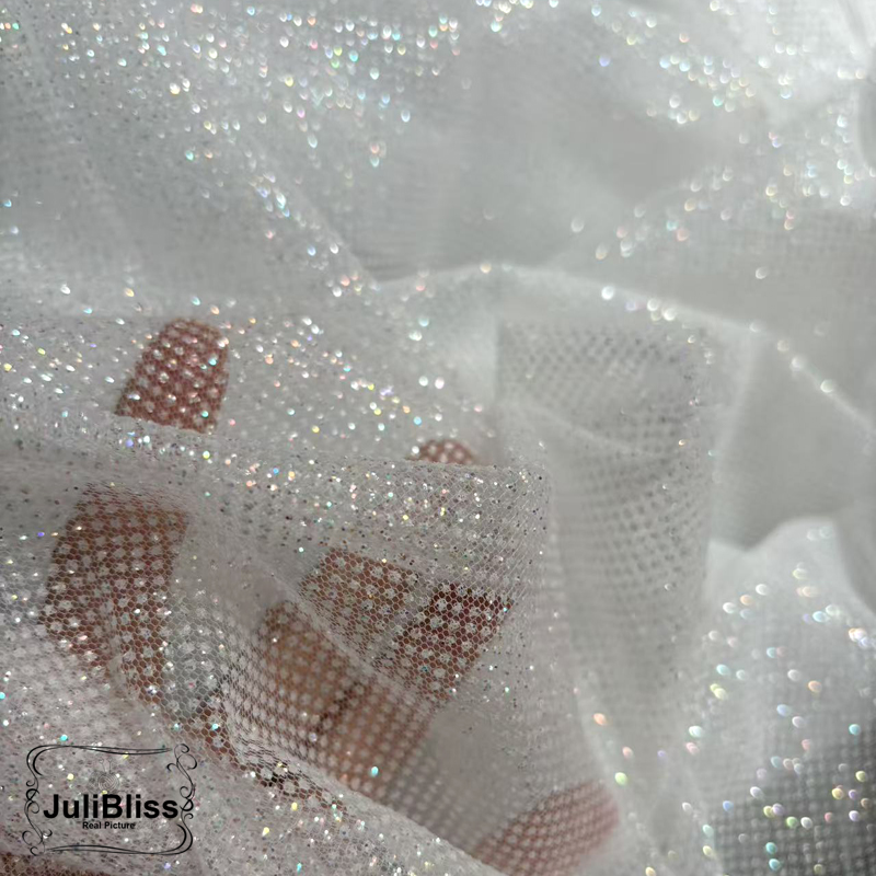 Parıltılı Beyaz Simli Tül Kuma - Sequin Fabric Panel incelemesi ve fiyatı
