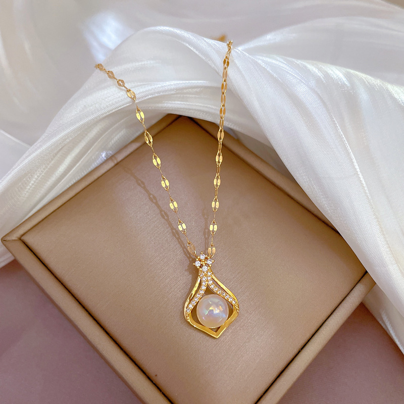 Zarif kadın K14 Altın Renk Inc - Pearl Trim Chain incelemesi ve fiyatı