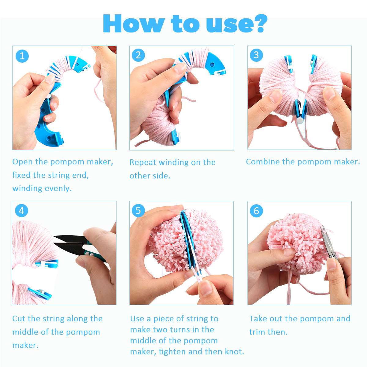 8 Adet Ponpon Yapma Aparatı, 4 - Pom Pom Maker Tool incelemesi ve fiyatı